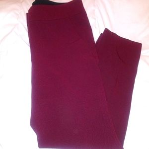 Loft burgandy ankle pants 6